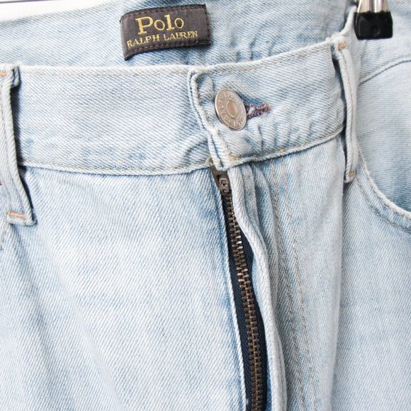 POLO RALPH LAUREN Denim Patchwork Blue Jeans ‘Avery’ Boyfriend Style Jeans /31 - Picture 12 of 14